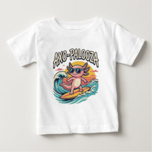 Camiseta Axolotl Axo-Palooza paródia estilo anos 90 de prai