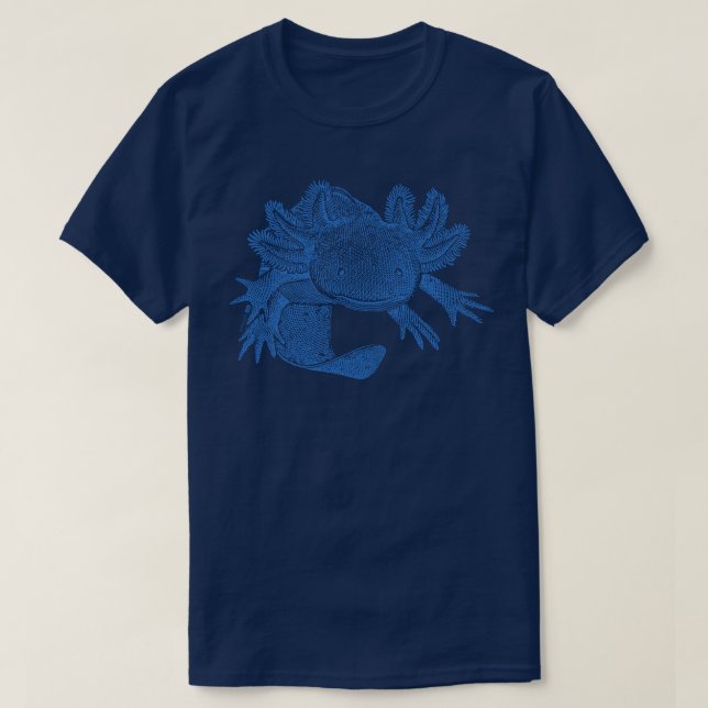 Camiseta Axolotl - AZUL (Frente do Design)