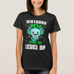 Camiseta Axolotl Birthday Boy Time To Level Up Gamer Birthd