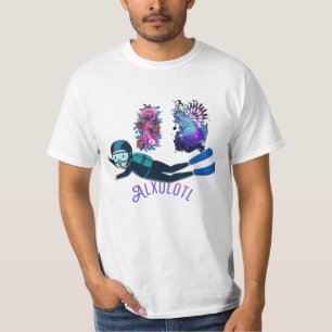 Camiseta Axolotl Bonita I Perguntas Axolotl Retro 