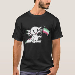 Camiseta Axolotl bonito com sinalizador de orgulho Abrosexu