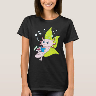 Camiseta Axolotl Bookworm Girls Book Leitura Axolotl