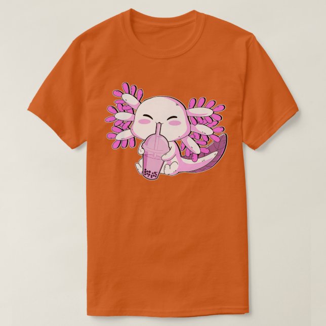 Camiseta Axolotl Bubble Boba Tea Para Mulheres Meninas Funn (Frente do Design)