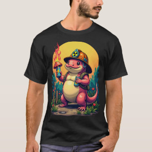 Camiseta Axolotl Catador de Cogumelos Kitsch Pós-Apocalípti