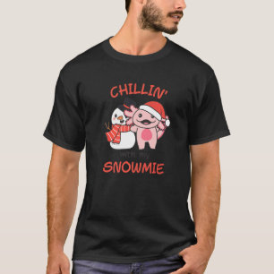 Camiseta Axolotl Chillin Com Meu Snowmie Snowman Pun