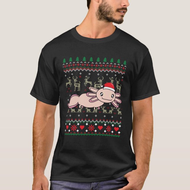 Camiseta Axolotl Christmas  Tree  Animal (Frente)