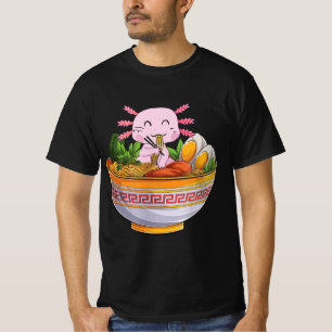 Camiseta Axolotl Comendo Ramen Noodles Kawaii Anime Gift Gi