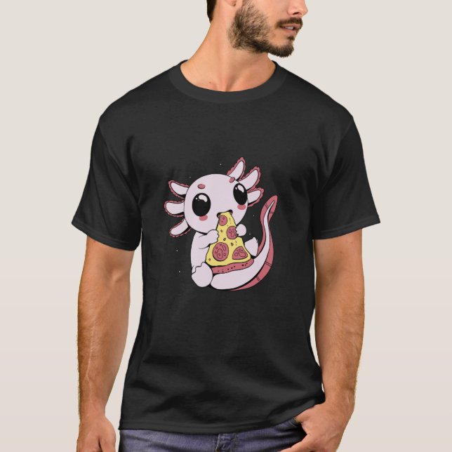 Camiseta Axolotl Comida Pizza Cuja (Frente)