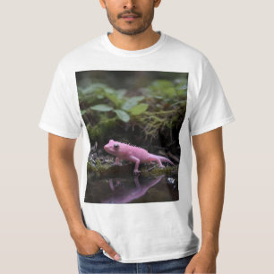 Camiseta Axolotl Cor-De-Rosa Abaixo Do Rio,