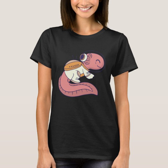 Camiseta axolotl cute funny axolotl lover space spaceman (Frente)