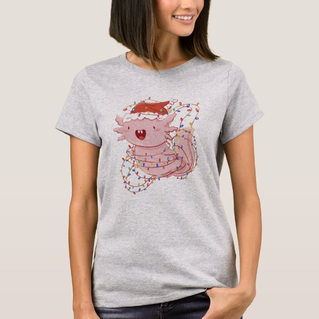 Camiseta Axolotl de Natal Adorável (Frente)