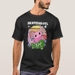 Camiseta Axolotl de Skate Retro Skatesalotl Skater Axo