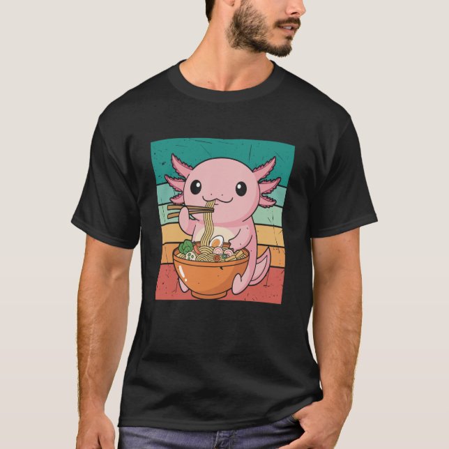 Camiseta Axolotl Eating Japanese Ramen Noodles Lovers Women (Frente)