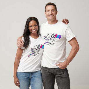 Camiseta Axolotl em Cute com Sinalizador do Orgulho Androgi