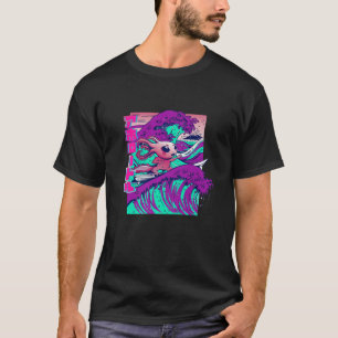 Camiseta Axolotl, Engraçado Engraçado, Axolotl, Ondas Kan
