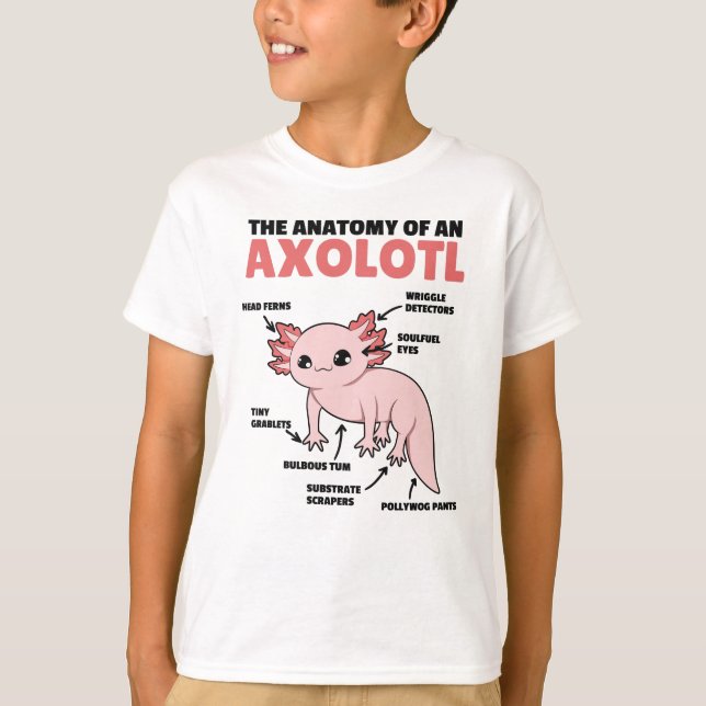 Camiseta Axolotl Explanation Anatomy Of An Axolotl (Frente)