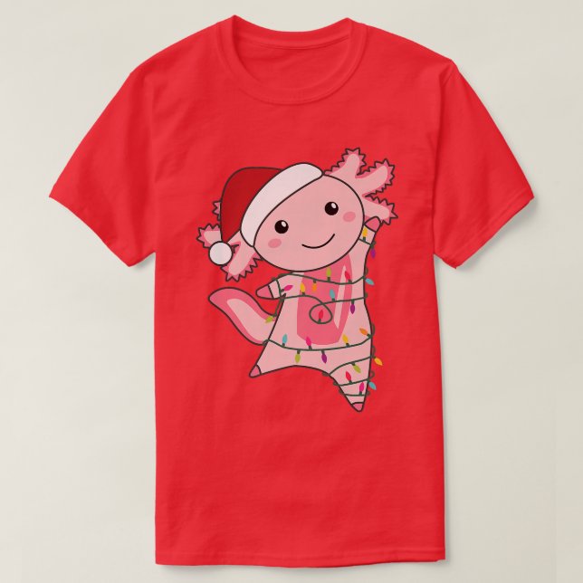 Camiseta Axolotl Fada de Natal Leve Axolotl (Frente do Design)