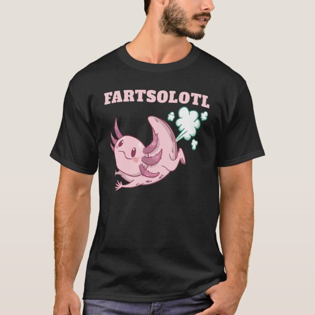 Camiseta Axolotl Fart Fartalotl Animais de Peixes Mexicanos (Frente)