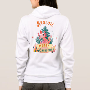 Camiseta Axolotl Feliz Natal Chapéu de Papai Noel Fofo