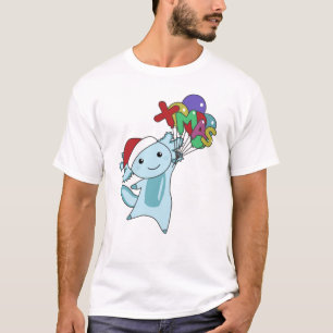 Camiseta Axolotl Felry Natal Animais de inverno Axolotl