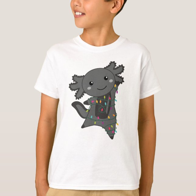 Camiseta Axolotl Felry Natal Animais de inverno Axolots (Frente)