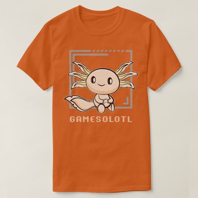 Camiseta Axolotl Fish Playing Video Gaming Lizard Gamesolot (Frente do Design)
