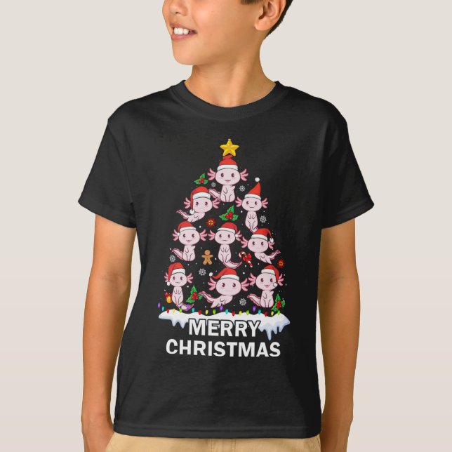 Camiseta Axolotl Flecha de Natal Flecha Lâmpada Axolotl Fle (Frente)
