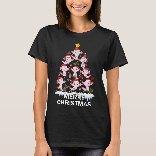 Camiseta Axolotl Flecha de Natal Flecha Lâmpada Axolotl Fle (Frente)