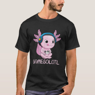 Camiseta Axolotl Gamer Gamesolotl Kawaii Gaming para Menino