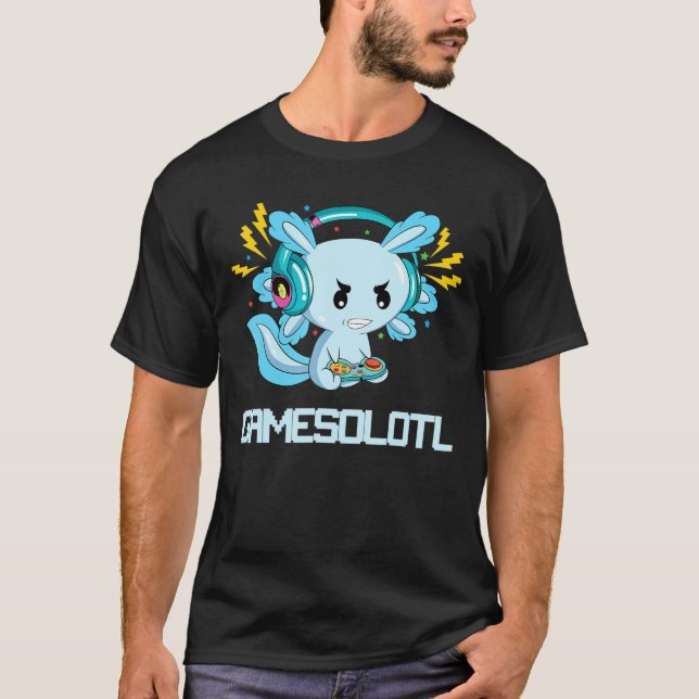 Camiseta Axolotl Gamesalotl Gaming Axolotl Kids Menina (Frente)