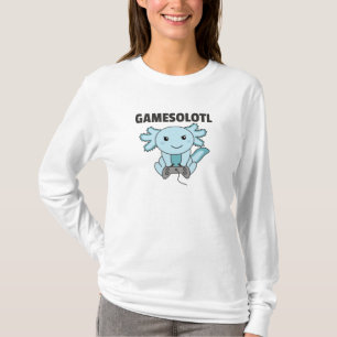 Camiseta Axolotl Gamesolotl Cute Animais Para Gamers