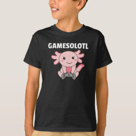 Camiseta Axolotl Gamesolotl Cute Animais Para Gamers
