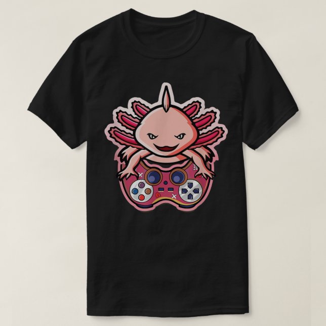 Camiseta Axolotl Gaming Kids Meninas Meninas Animam Jogo Ga (Frente do Design)