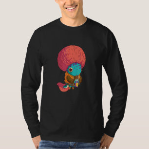 Camiseta Axolotl Garota Com Um Bebendo De Corte De Cabelo C