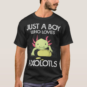 Camiseta Axolotl Gift Anime Japonês Apenas Um Menino Que Am
