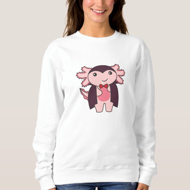 Camiseta Axolotl Halloween Cute Devil Vampire Costume (Frente)