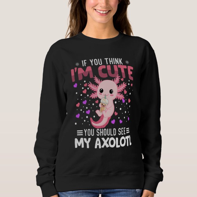Camiseta Axolotl Heart Valentine's Day Animal For Womens Ki (Frente)