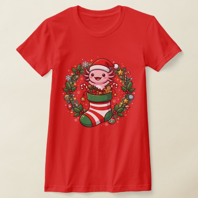 Camiseta Axolotl in Christmas Socks Santa Claus Lights Xmas (Postura )