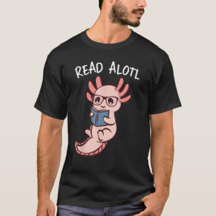 Camiseta Axolotl Lendo um livro, leia livros engraçados