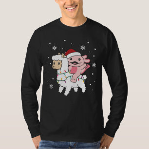 Camiseta Axolotl Llama Alpaca Animais de inverno