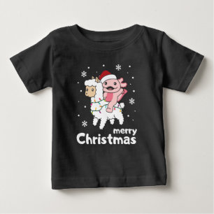 Camiseta Axolotl Llama Alpaca Feliz Animais de Natal