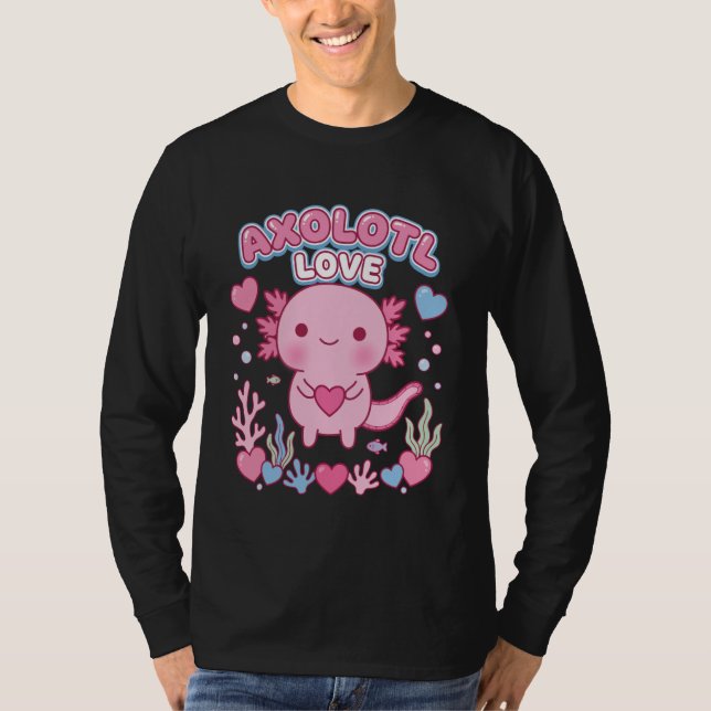 Camiseta Axolotl Love Kawaii Heart Salamander Underwater Aq (Frente)