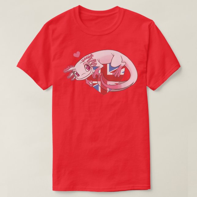 Camiseta Axolotl Love UK (Frente do Design)