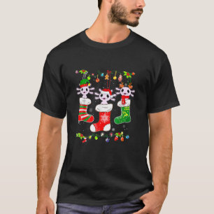 Camiseta Axolotl Meias Natal Feliz Pijama Familiar Engraça