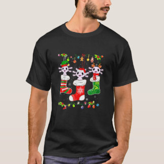 Camiseta Axolotl Meias Natal Feliz Pijama Familiar Engraçad
