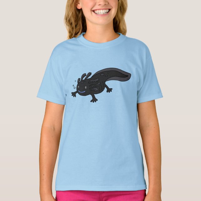 Camiseta Axolotl Melanoide Azul (Frente)