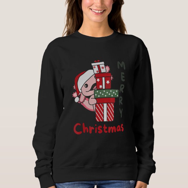 Camiseta Axolotl Merry Christmas Winter Axolotls Christmas  (Frente)