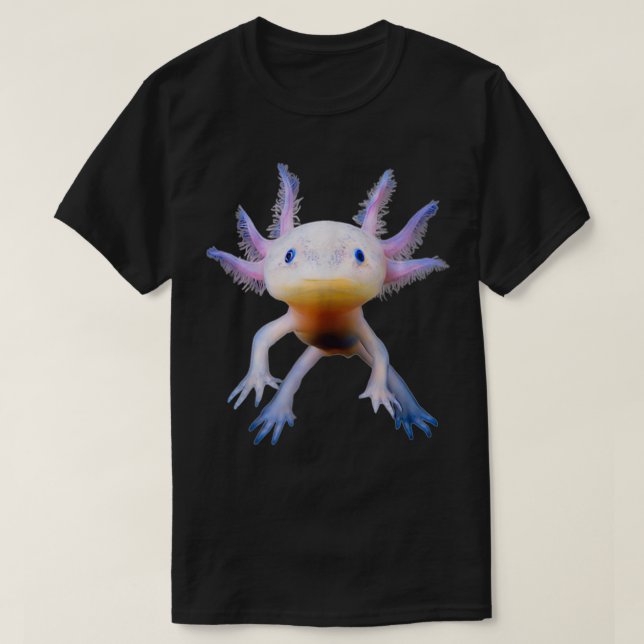 Camiseta Axolotl Mexicano Andando Peixes Cubo Amphibian Axo (Frente do Design)