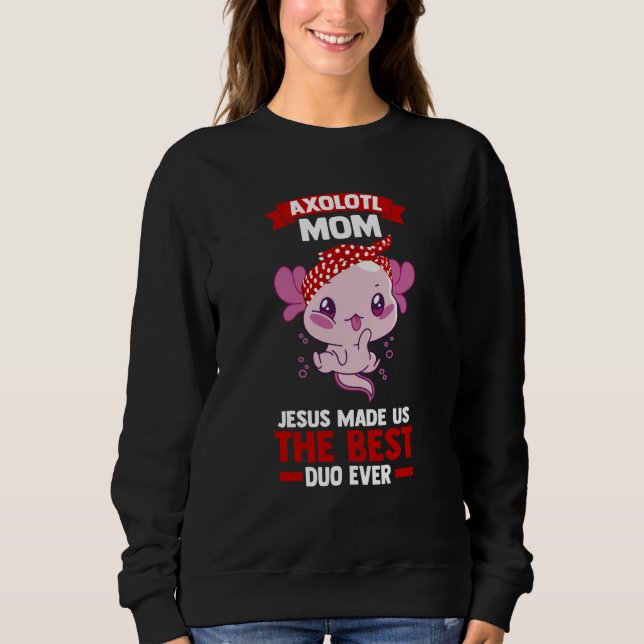 Camiseta axolotl mom jesus made us the best duo ever Axolot (Frente)