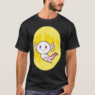 Camiseta Axolotl Moon Lpreguiçoso Figurino de Halloween Cut